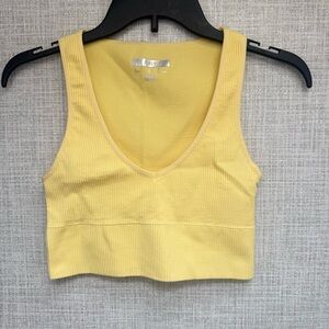 Forever 21 Sport Sleeveless Cropped Top | Yellow | Size S